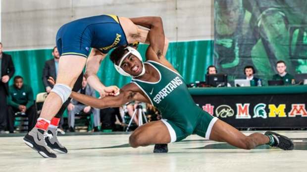 Michigan State wrestling (PHOTO:  MSU SID)